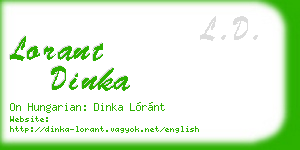lorant dinka business card